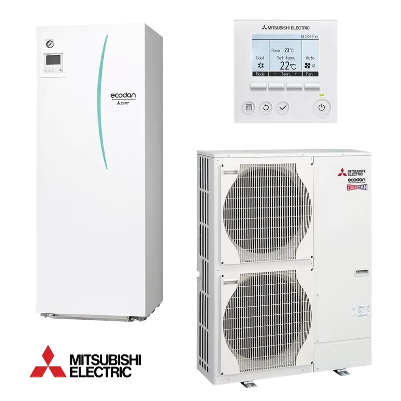 Термопомпа с водосъдържател Mitsubishi Ecodan ERST20C-VM2D + PUHZ-SHW140YHA - Zubadan (трифазна)