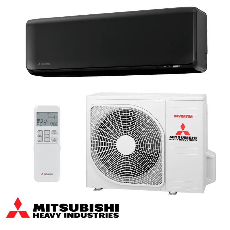 Инверторен климатик Mitsubishi Heavy Industries Premium SRK 35 ZT-WFB + SRC 35 ZT-W - черен
