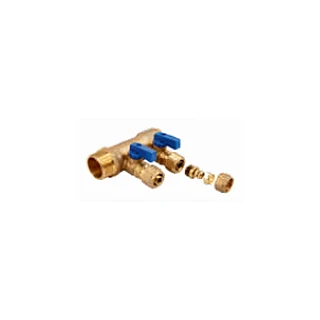 Колектор профилен 1" с мини кранове и свръзки Ø16